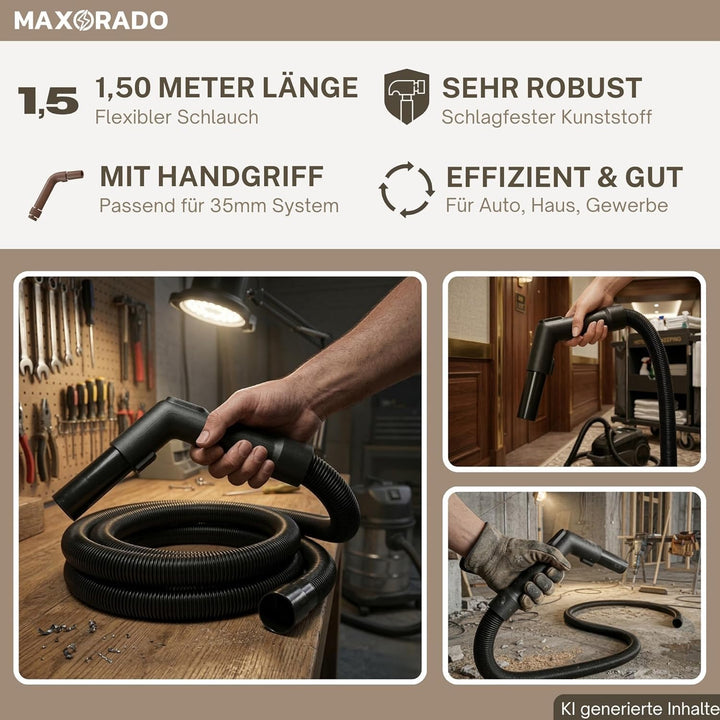 Schlauchschlauch (1,5m) passend für BTI Modelle: Berner BWDVC 26, BWDVC 28L Staubsauger