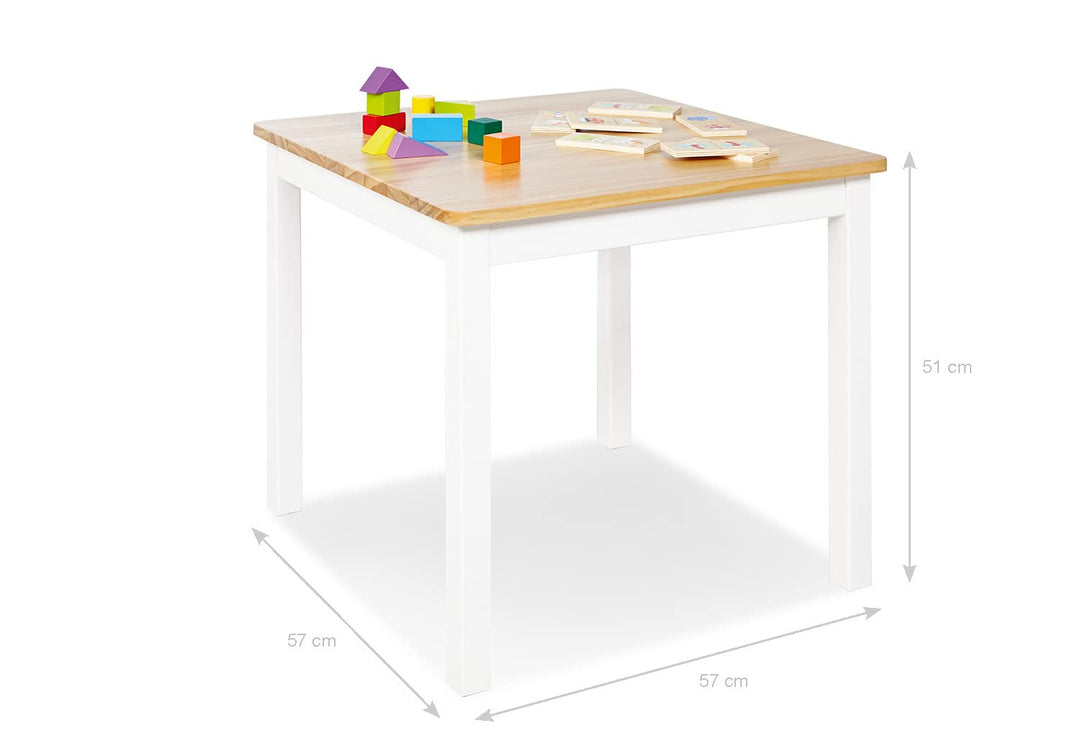 PINOLINO Kindertisch Fenna, aus massivem Holz, Tischhöhe 51 cm, für Kinder von 2 – 7 Jahren, weiss u