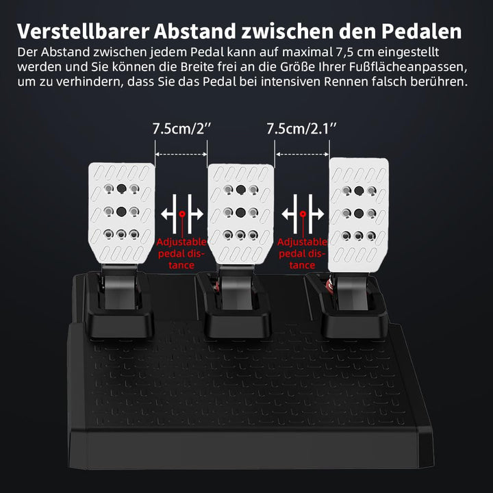 DOYO Racing Pedale, PC Gaming Lenkrad Pedal Set, Austauschbare Federn, Einstellbar, Kompatibel mit P