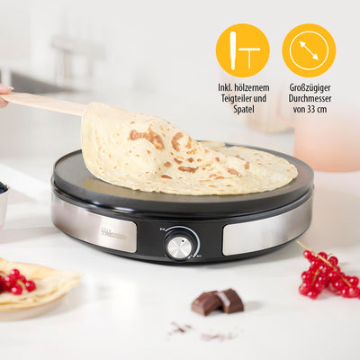 Tristar BP-2639 – 2-in-1 Crêpe-Maker – wendbare Platte – Durchmesser 33 cm – für einen grossen oder