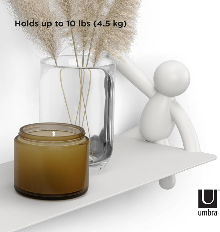 Umbra Buddy schwebendes Wandregal Shelves & Magazine Racks, Steel, White, Einheitsgrösse, Weiß