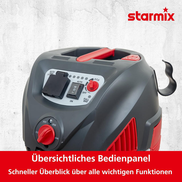 Starmix Nass-Trockensauger Energetic APDH-1430 (Sauger mit max. 1.400 Watt, 220 mbar, 30-l-Behälter,