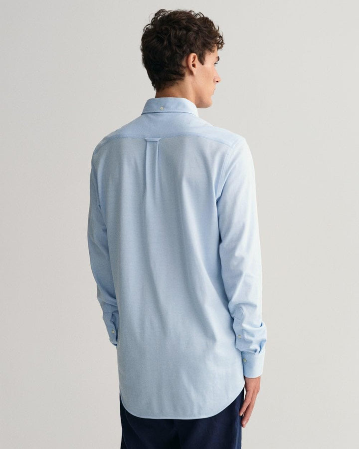 GANT Herren Reg Jersey Pique Shirt Klassisches Hemd M Capri Blue, M Capri Blue