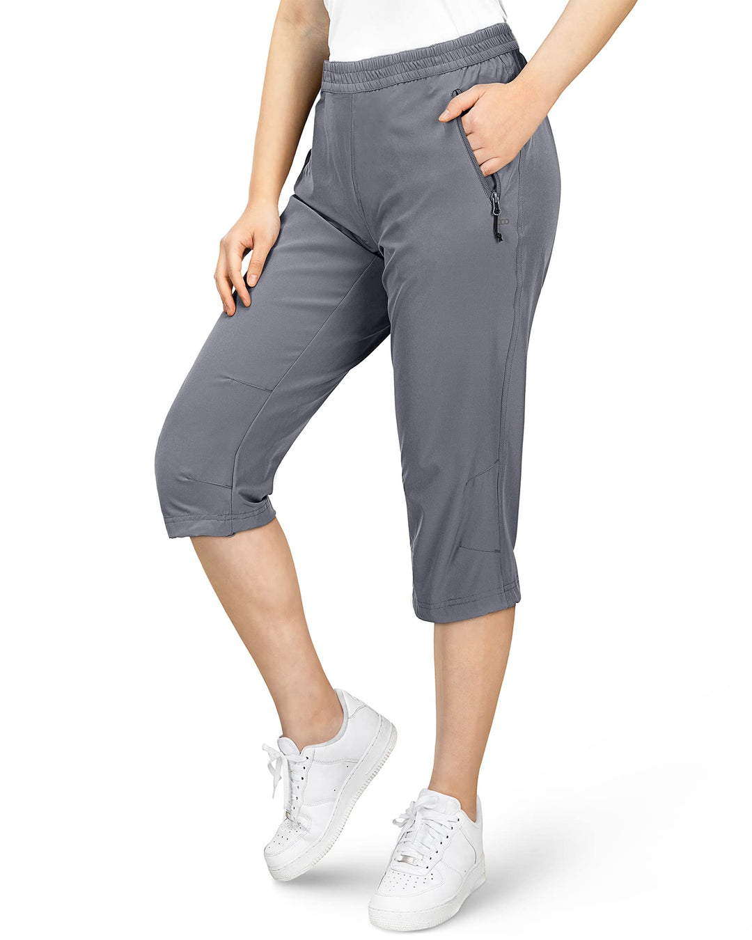 33,000ft Damen 3/4 Hose Capri Wanderhose Stretch Leichte Radhose Taschen Sommer Outdoor Golf Hose 36