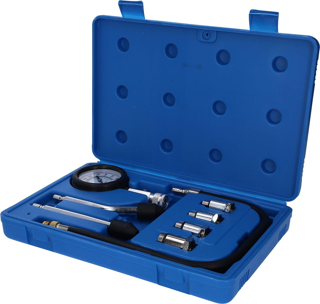 BRILLIANT TOOLS BT581100 Kompressionstester-Satz für Benzin Motoren, 8-tlg [Powered by KS TOOLS] 8-t