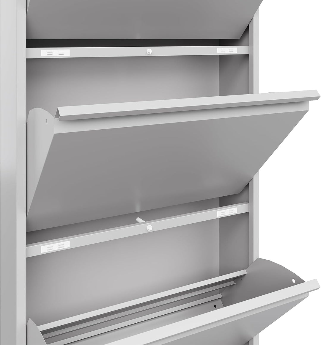 VEEHAUS Schuhregal Schmal Metall Schuhschrank Hoch Schuhkipper mit Magnetische Abdeckung Metall Mont