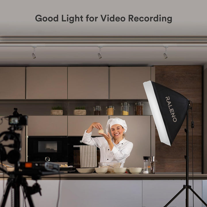 RALENO Softbox Kit, 85W CFL Softbox, daurlicht vdieo licht Fuer YouTube/INS Photografieren PS30, PS3