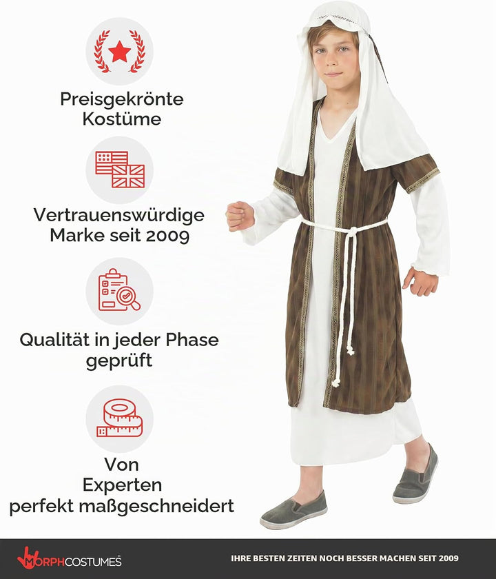 Fun Shack Hirten Kostüm Kinder, Hirte Kostüm Kinder, Kostüm Hirte Kinder, Hirtenkostüm Kinder, Hirte