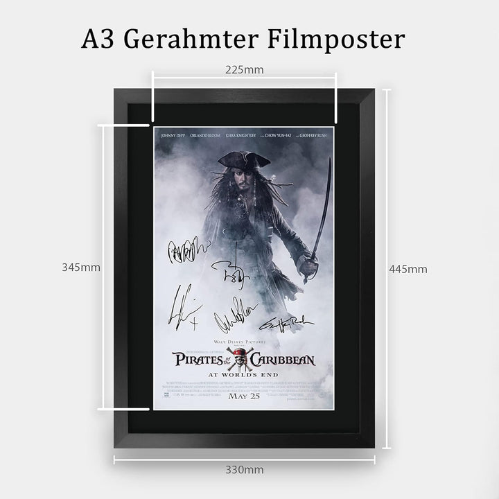 HWC Trading FR A3 Pirates of the Caribbean 3 At World's End Jonny Depp Geschenke Geduckter Poster Si