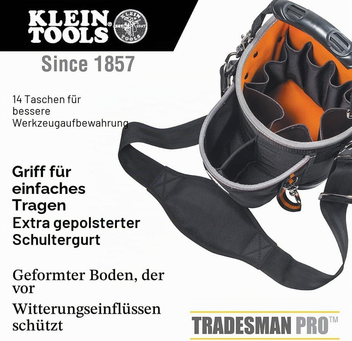 Klein Tools 55456BPL Tradesman Pro Tech Rucksack, 55419SP-14 Schulterbeutel, Schulterbeutel