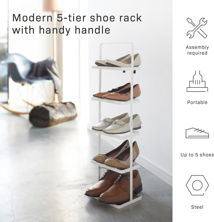 Shoe rack small - Tower - white Weiss Single, Weiss Single