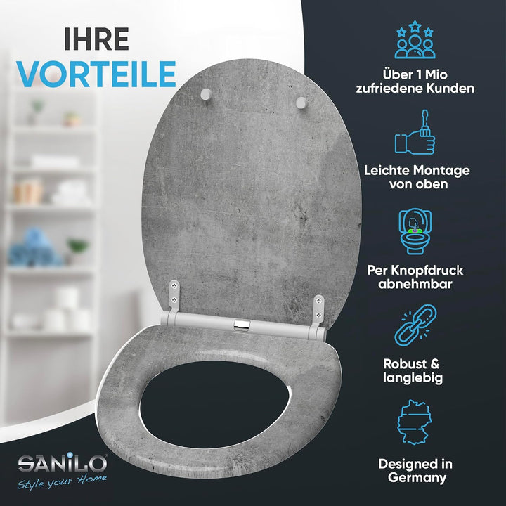 Sanilo WC Sitz mit Absenkautomatik, viele neue Toilettendeckel zur Auswahl, hochwertige Oberfläche,