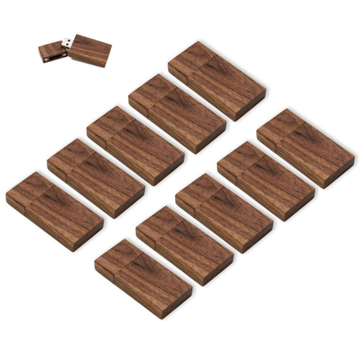 Anloter USB-Speicherstick, 8GB, USB 3.0, Walnussholz, für Datum, High Speed 3.0, 10 Stück 8GB/3.0 Wa