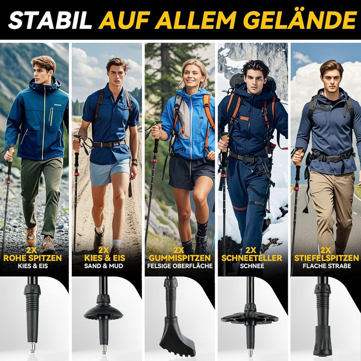 UnderwoodAggregator Carbon Fiber Trekkingstöcke – 2er Set Leichte & verstellbare Wanderstöcke für Da