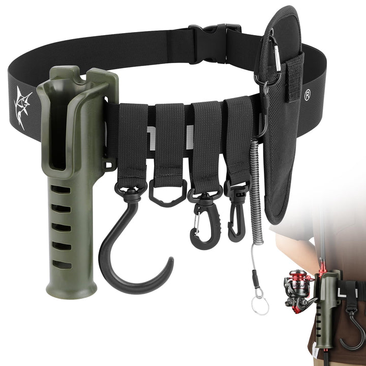 SAN LIKE Angeln Taille Rutenhalter Gürtel, Angelrutenhalter Gürtel Verstellbarer Angeln Watgürtel Wa