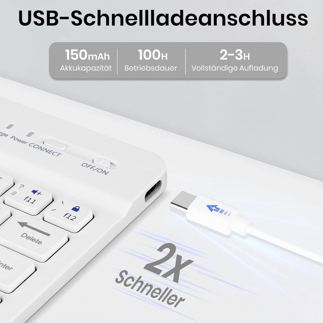 Hülle mit Tastatur für Samsung Galaxy Tab A11 / A9 8.7 Zoll 2025 | Tastatur für Samsung Galaxy Tab A