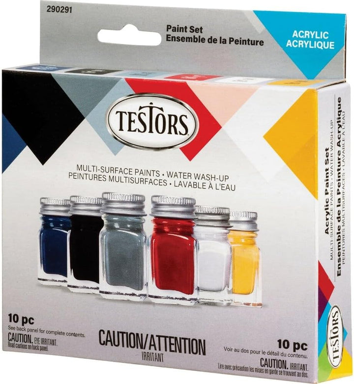 Testors Wooden Derby Car Acrylic Paint Set 6/Pkg-Primary