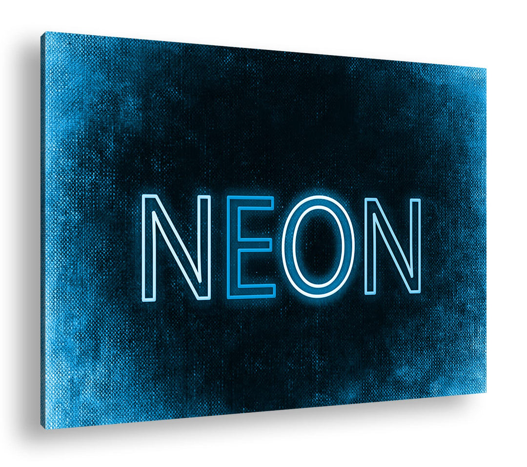 deyoli NEON Schriftzug Format 80x60 Effekt: Monocrome Blau als Leinwandbild, Motiv fertig gerahmt au