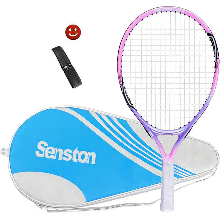 Senston Tennisschläger 19/23/25 One-Piece-Design Tennis Schläger Set mit Tennistasche,Overgrip,Vibra