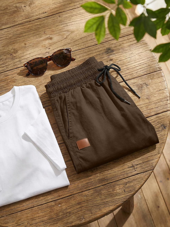 JMIERR Kurze Hosen Herren Shorts Herren Sommer Chino Baumwolle Elastische Taille mit Taschen S G Bra