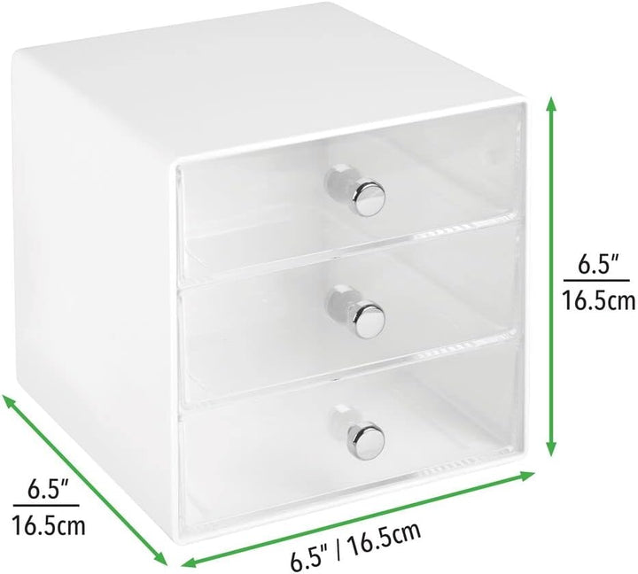 mDesign Schubladenbox aus robustem Kunststoff – praktischer Kosmetik Organizer mit drei Schubladen –