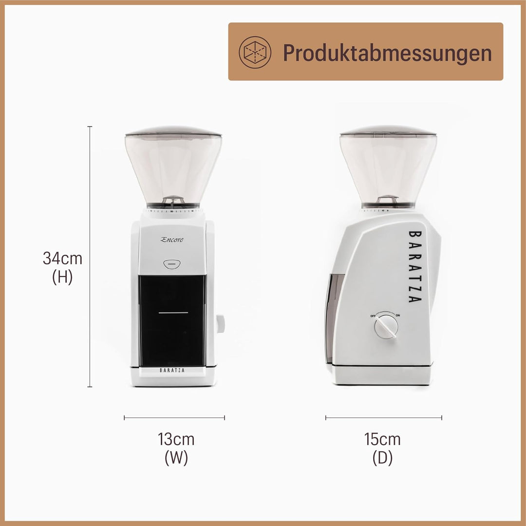 Baratza - Encore 230V Kaffeemühle - Elektrische Kaffeemühle mit Mahlwerk, Schwarz, Schwarz