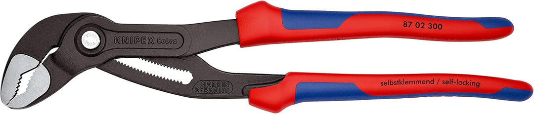 KNIPEX Cobra, Wasserpumpenzange | Rohrzange mit 2K-Griffen, gross, Chrom-Vanadium, atramentiert, 300
