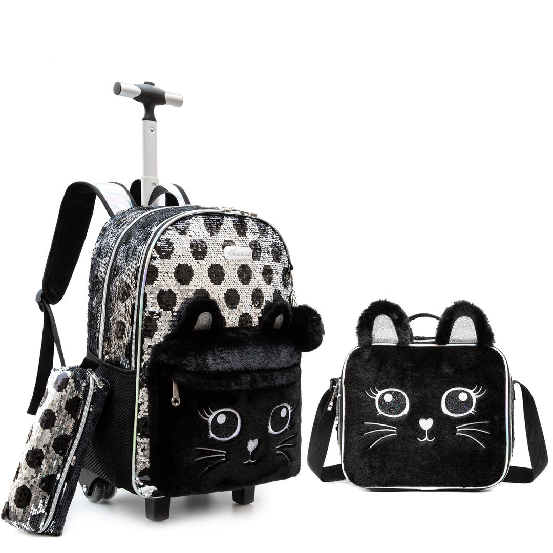 HTgroce Kinder Rollrucksack Schultaschen für Mädchen College Student Reise Reise Schule Kinder, Klei