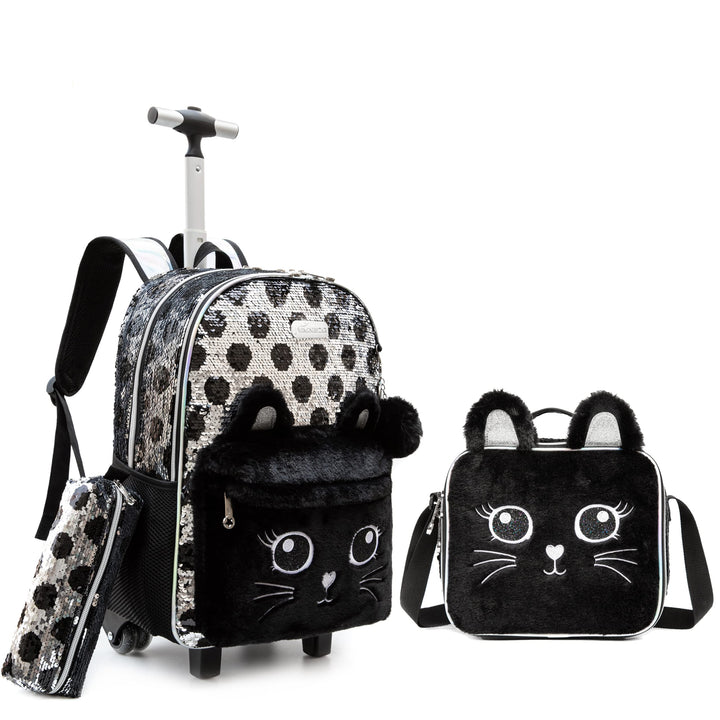 HTgroce Kinder Rollrucksack Schultaschen für Mädchen College Student Reise Reise Schule Kinder, Klei