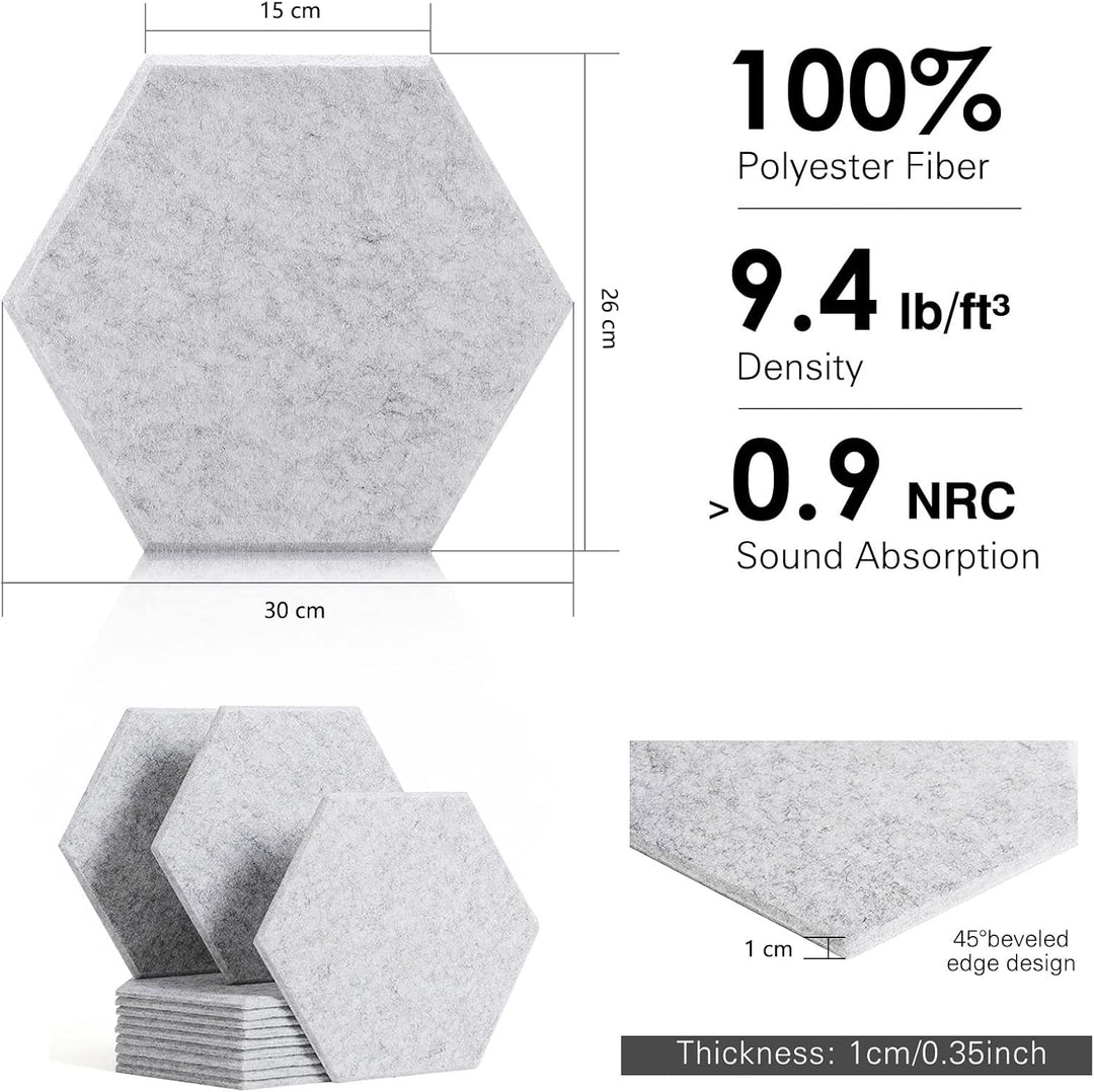 Akustikplatten selbstklebend, Deecam 30X26X1 CM Hohe Dichte Akustikpaneele, Schallschutz/Schmücken f