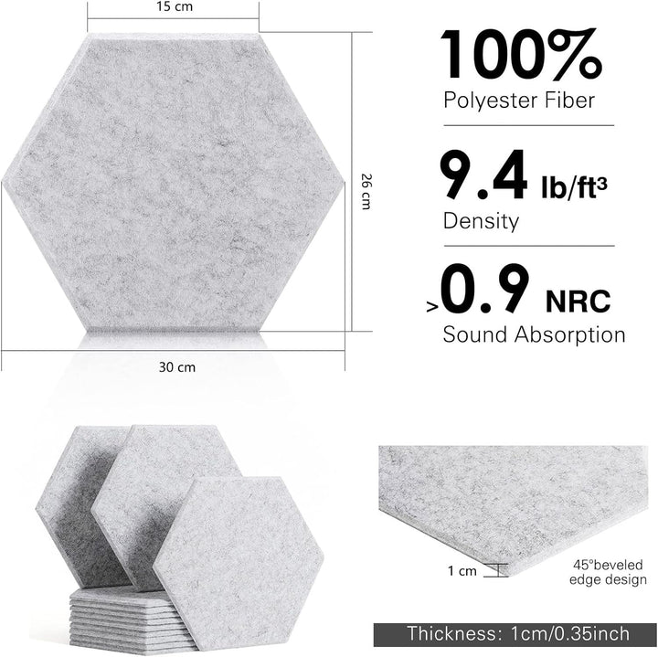 Akustikplatten selbstklebend, Deecam 30X26X1 CM Hohe Dichte Akustikpaneele, Schallschutz/Schmücken f