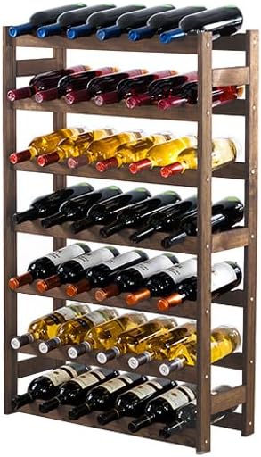 PROREGAL Weinregal PINOTWINE | HxBxT 102x63x25cm | 42 Flaschen | Massives Kiefernholz | Braun geölt