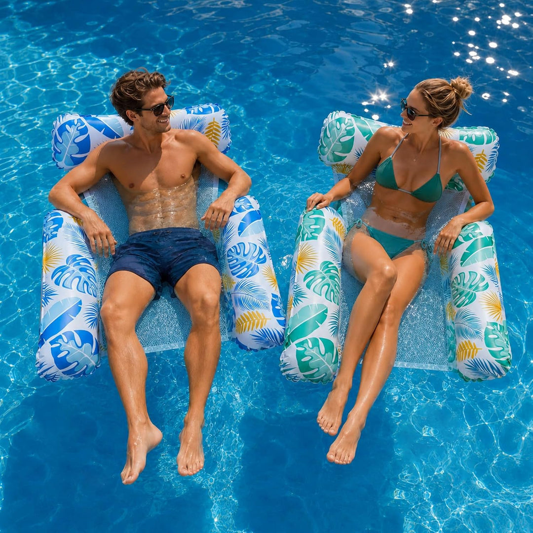 Luftmatratze Pool, 2 Stück Wasserhängematte, XL Luftmatratze Wasser, 4 IN 1 Wasserspielzeug Pool Luf