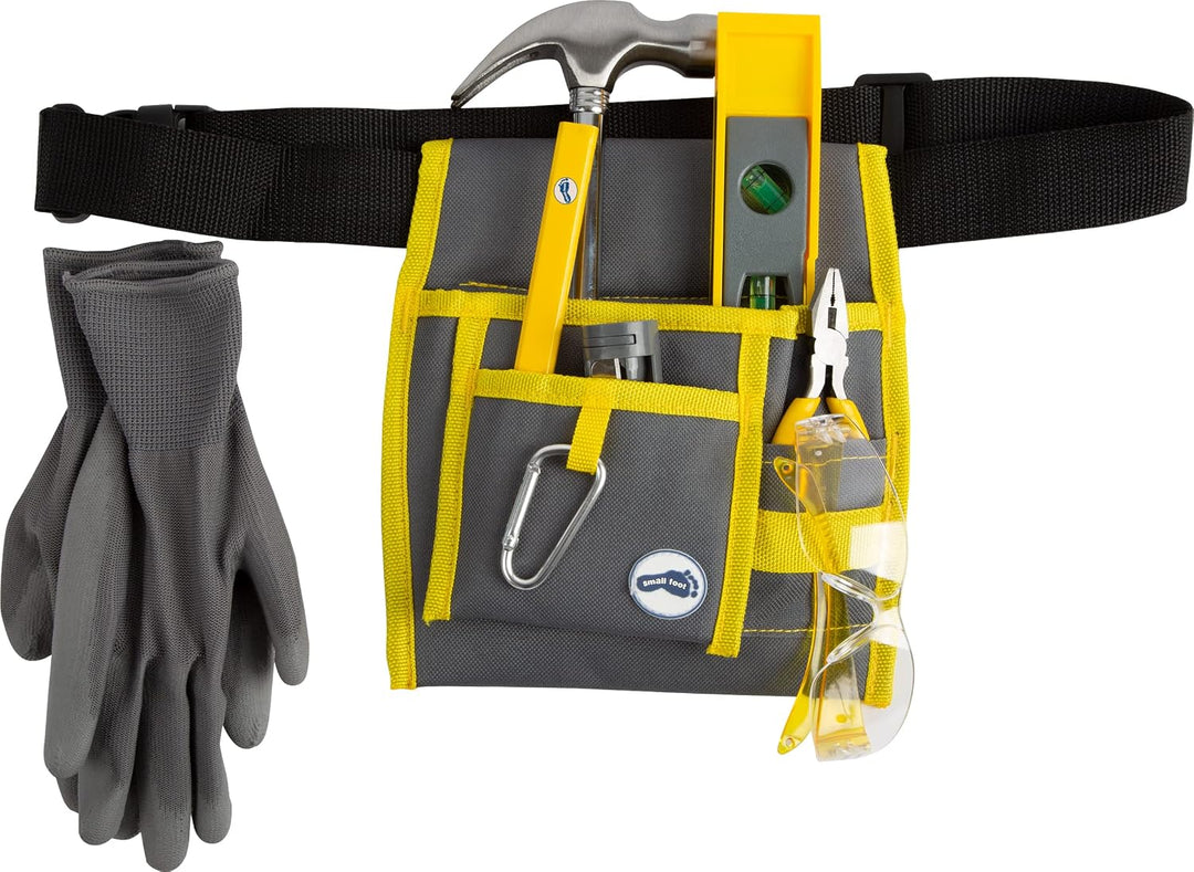 Small Foot Werkzeugtasche Profi, verstellbar und mit verschiedenen Werkzeugen, für Kinder ab 8 Jahre