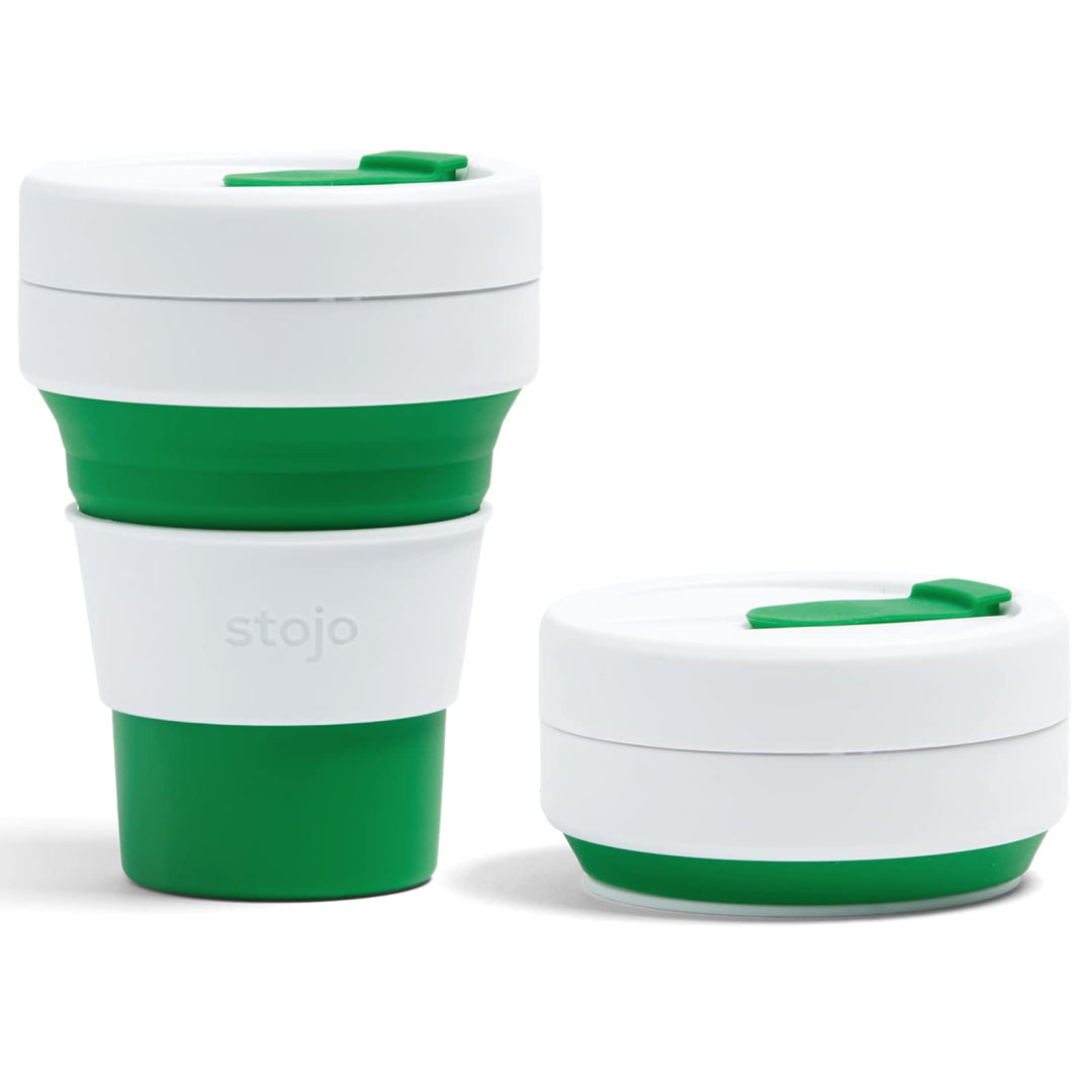 Stojo Collapsible Pocket Cup, Silikon, grün, 5 x 13 cm, Grün