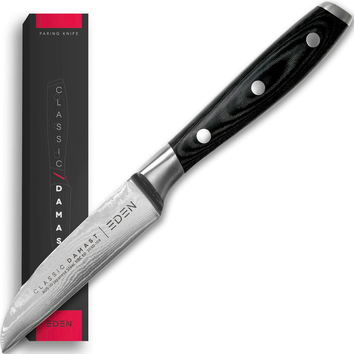 Eden Classic Damast Schälmesser 9 cm Küchenmesser EQ2030-108 Scharfes Schälmesser für Gemüse und Frü