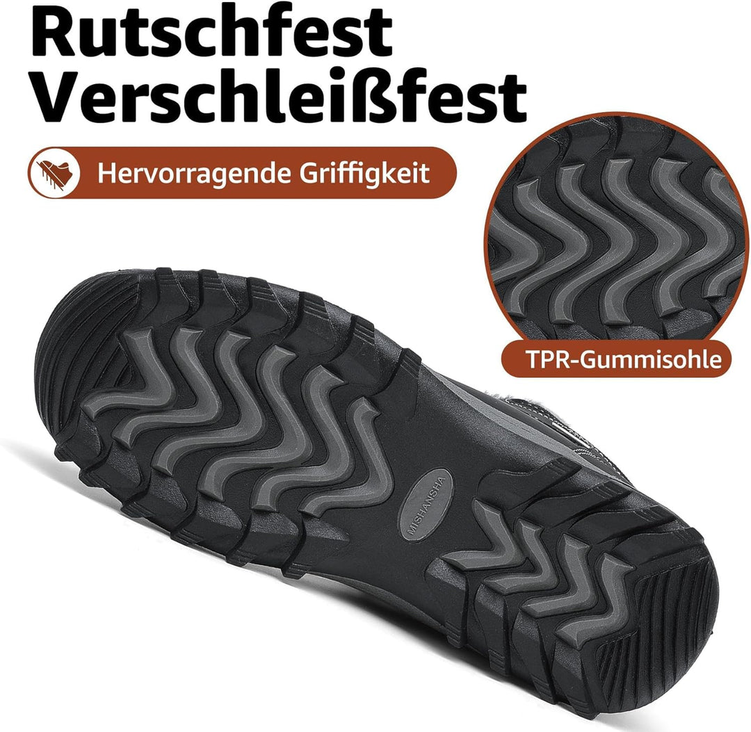Mishansha Damen Herren Winterschuhe Warm Gefüttert Winterstiefel Wasserdicht Trekking Wanderschuhe G