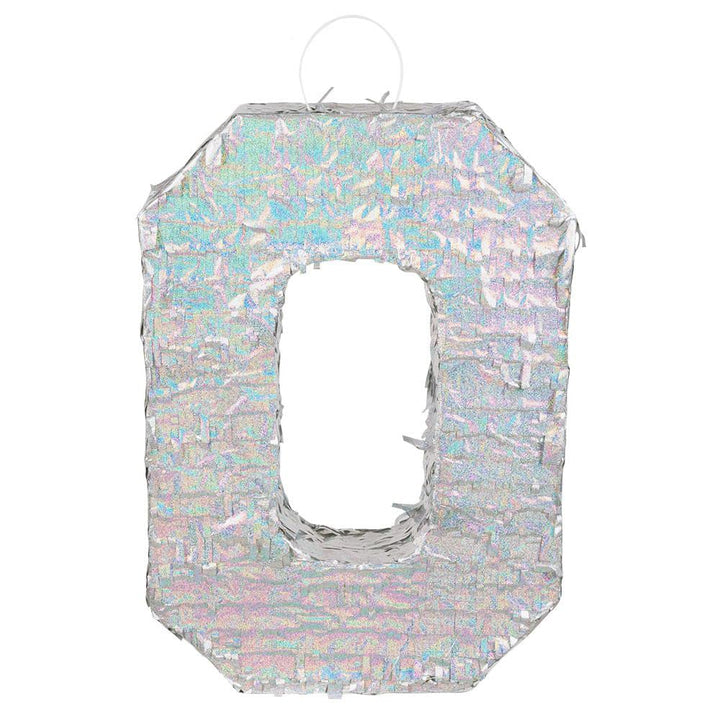 Boland - Zahlen Pinata, Grösse 40 x 28 x 8 cm, holografische Ziffer, Nummer, Silber, Jubiläum, Gebur