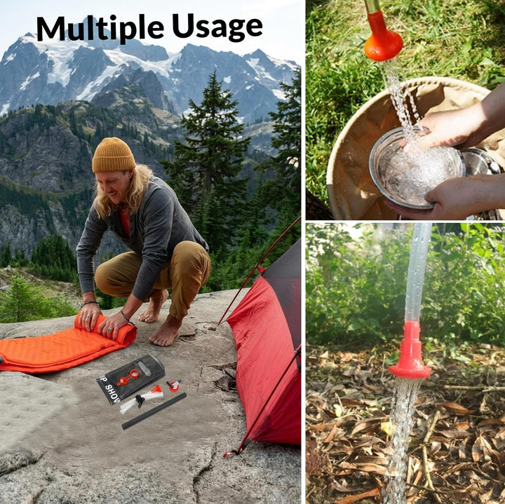 ARSUK Solardusche Camping 20L, Outdoor Warmwasser Aufhängen Duschsack Mit 45 °C Abnehmbarem Schlauch
