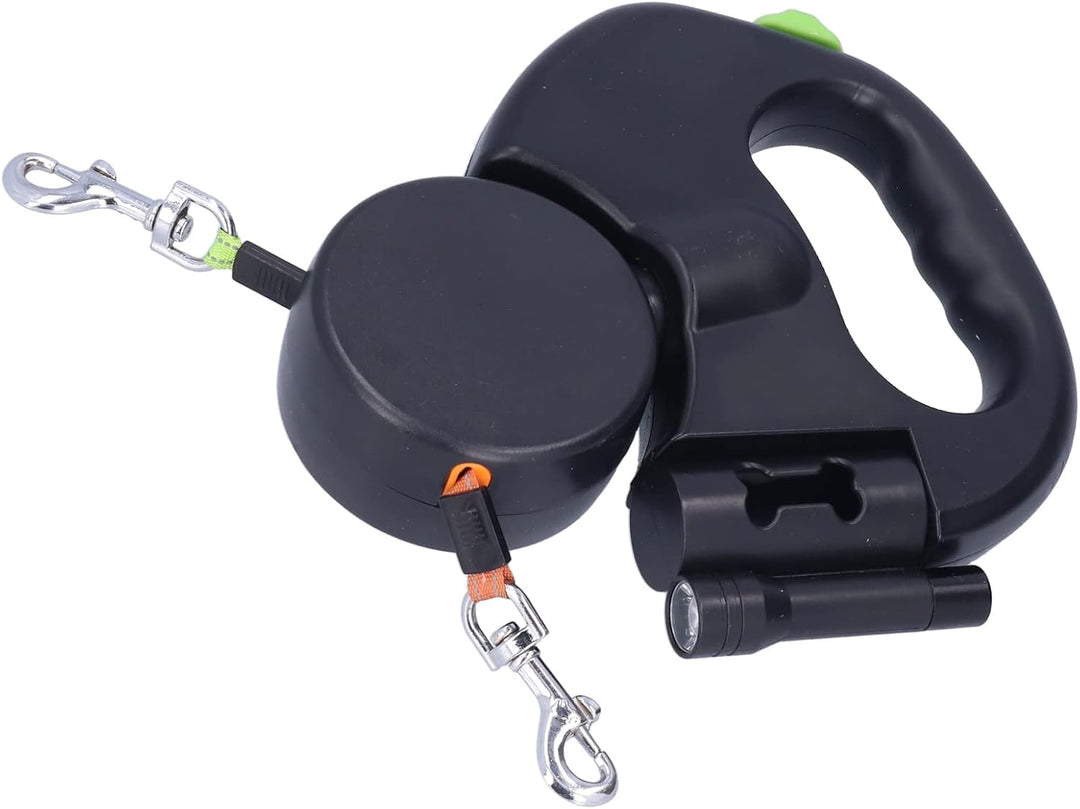 Asixxsix Einziehbare Hundeleine mit Taschenlampe, einhändig bedienbare einziehbare Leine für Haustie