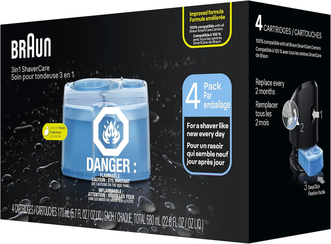 Braun Clean & Renew Reinigungskartusche CCR, 4 Count (Verpackung können variieren)