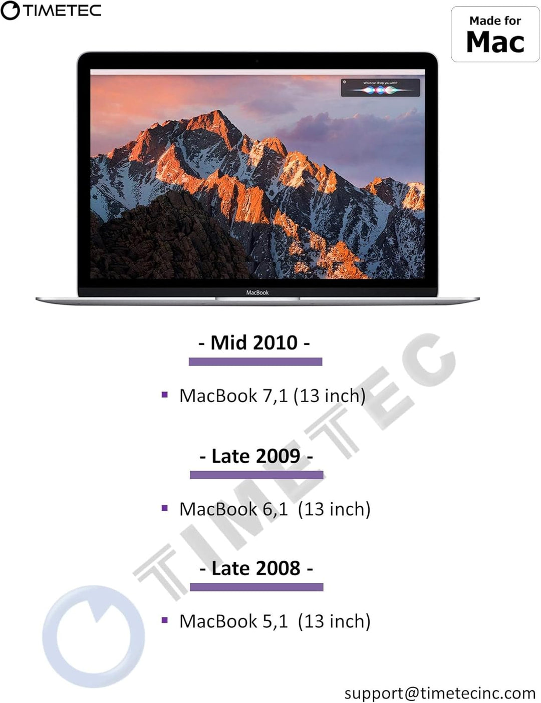Timetec 4GB kompatibel für Apple DDR3 1067MHz/1066MHz PC3-8500 CL7 Dual Rank für Mac Book, Mac Book