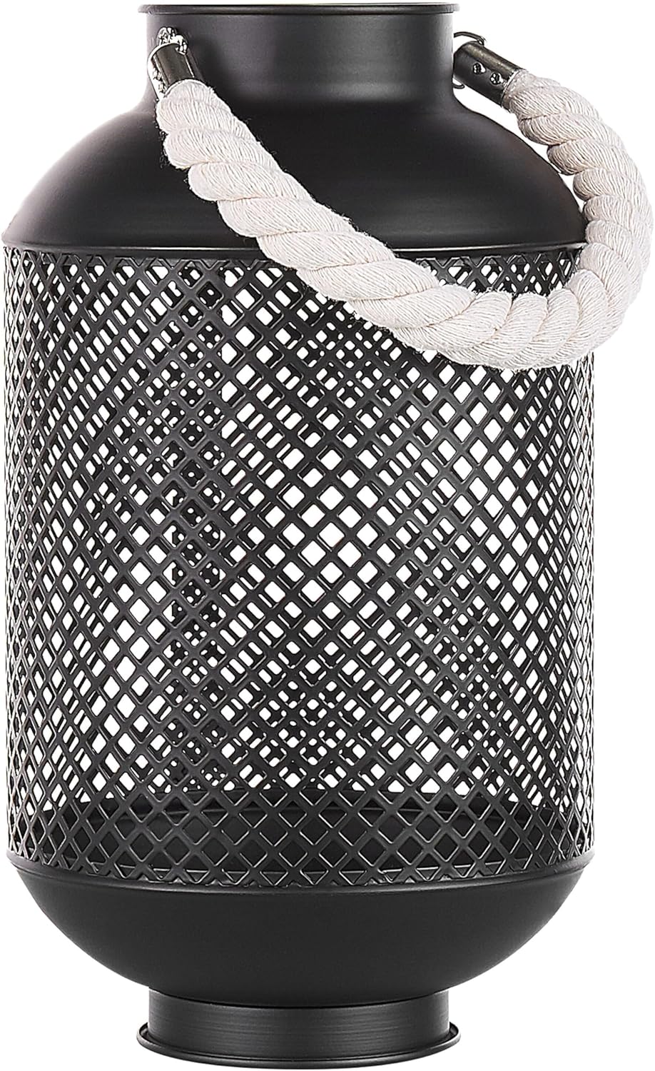 Dekorative Laterne aus Metall mattes schwarz 20 x 34 cm Coron