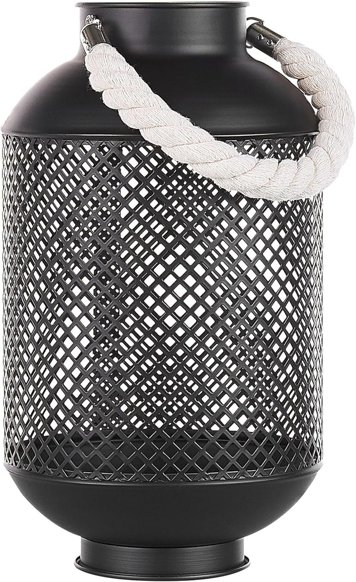 Dekorative Laterne aus Metall mattes schwarz 20 x 34 cm Coron