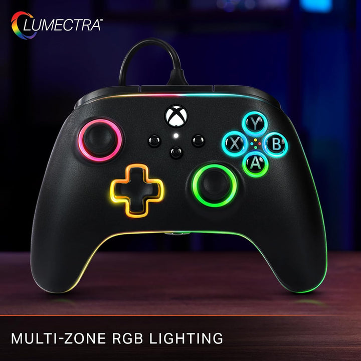 PowerA Kabelgebundener Advantage-Controller für Xbox Series X|S mit Lumectra - Weiss, Gamepad, kabel