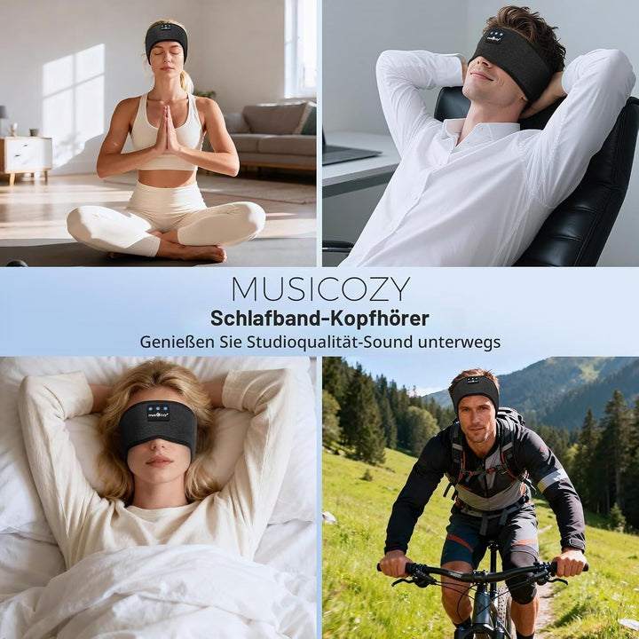 MUSICOZY Schlafkopfhörer Bluetooth 5.4, Bequem &amp; Ultraleicht Stirnband kopfhörer zum Schlafen mit Hi