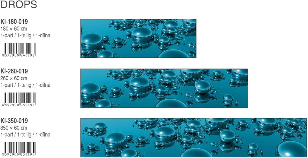 DIMEX Küchenrückwand Folie selbstklebend Tropfen | Klebefolie - Dekofolie - Spritzschutz für Küche |