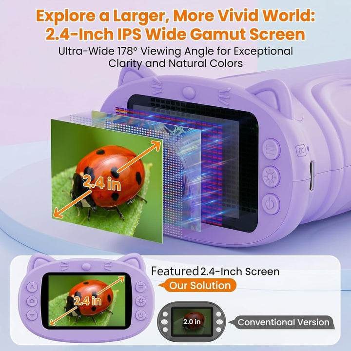 Mikroskop für Kinder, 1000X 4K Digitalmikroskop mit IPS-Display, 8 LED Licht, USB-aufladbar, Tragbar