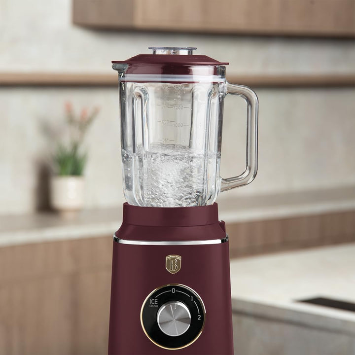 Berlinger Haus Stabmixer/Tischmixer mit Glasbehälter 1,5 L 1000 W/matt bordeaux/Leonardo Collection