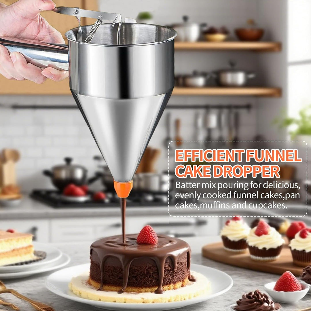 Teigspender Teigportionierer, 1.2L Teigportionierer Edelstahl Pfannkuchen Teigspender eigspender mit